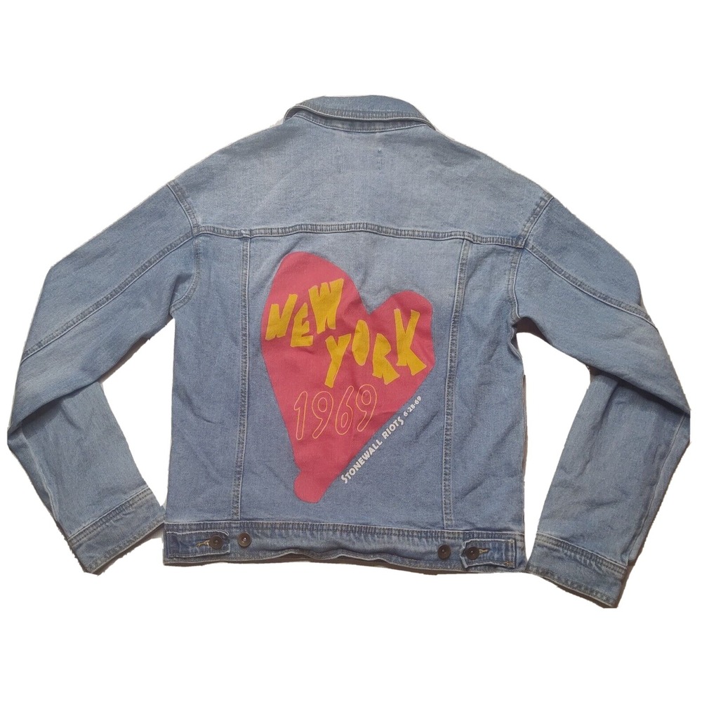 STONEWALL RIOTS NY 1969 x TARGET TAKE PRIDE Men XS Denim‎ Trucker Jacket NEW